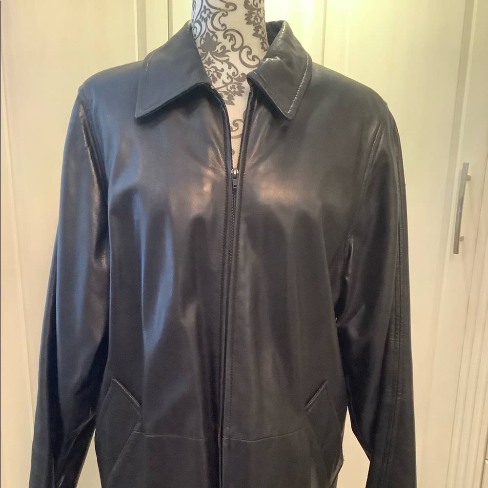 25% Off Black Leather Jacket, Fits M